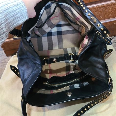 BURBERRY Lambskin Small Canterbury Tote Black